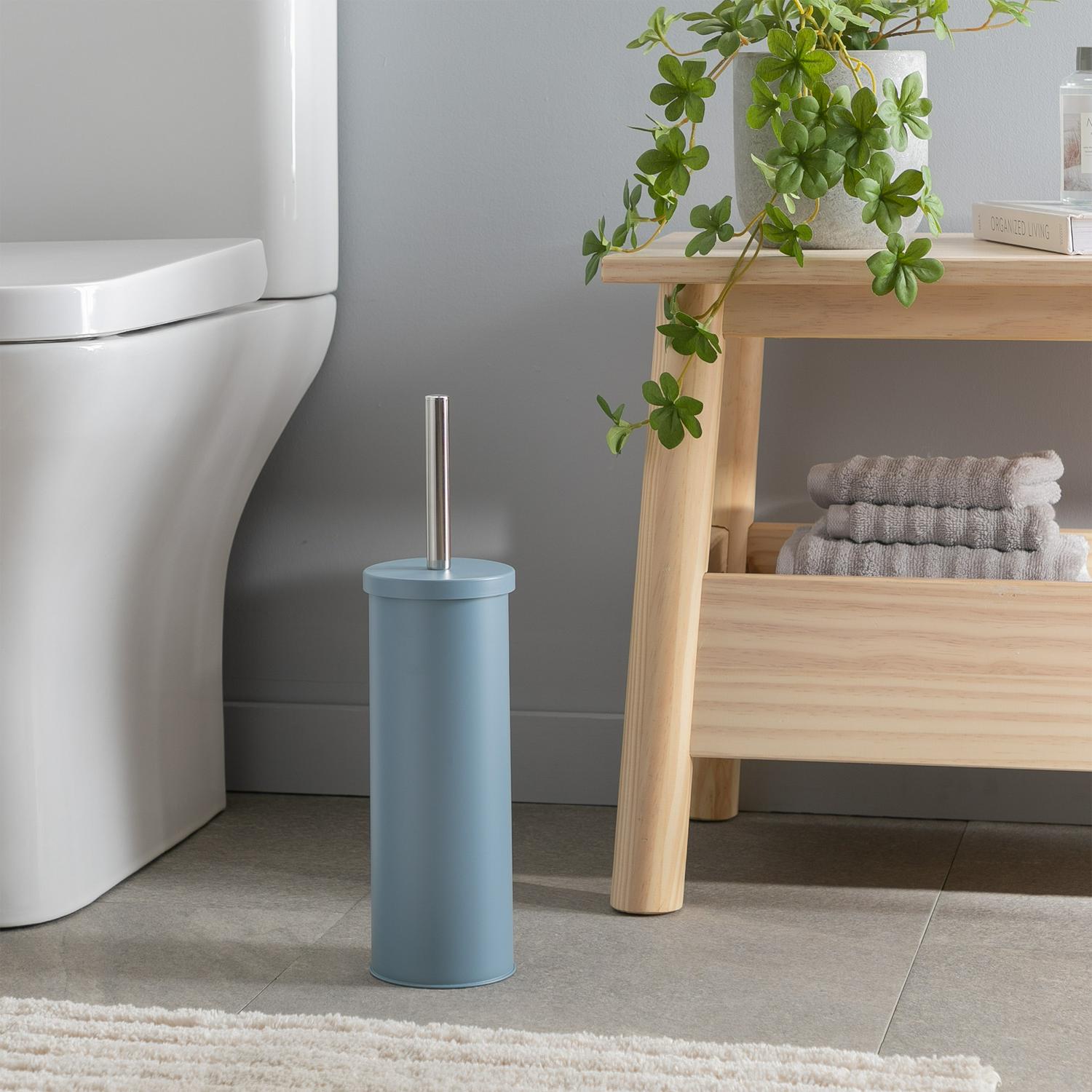 Sainsbury's Home toilet brush blue chrome handle 38cm (British brand)