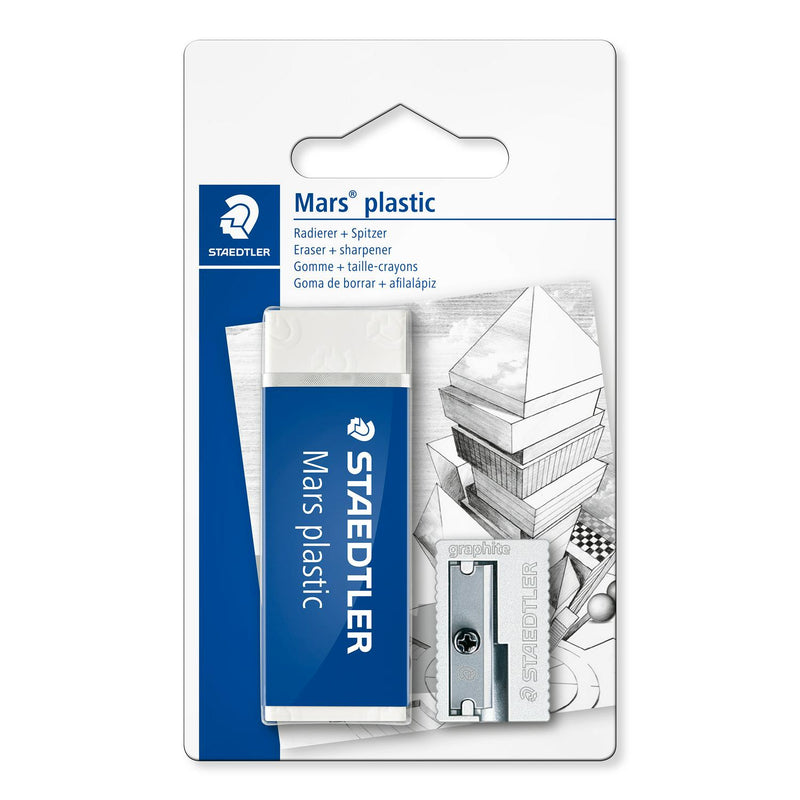 Staedtler Mars Eraser and Sharpener Set 11x6.6x1.5cm (British brand)