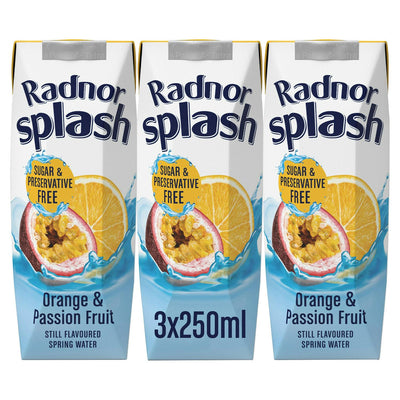 Radnor Splash Appelsin Pasjonsfrukt Smaksatt Vann 3x250ml