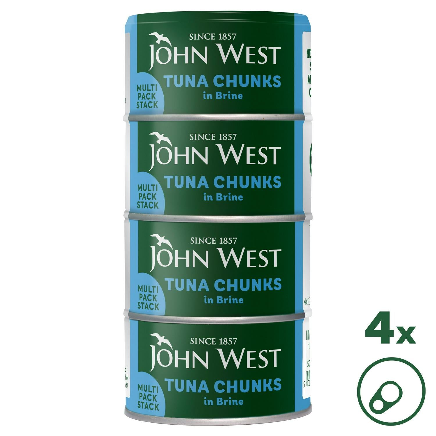 John West Tuna Chunks in Brine 4x125g (102g Drained)