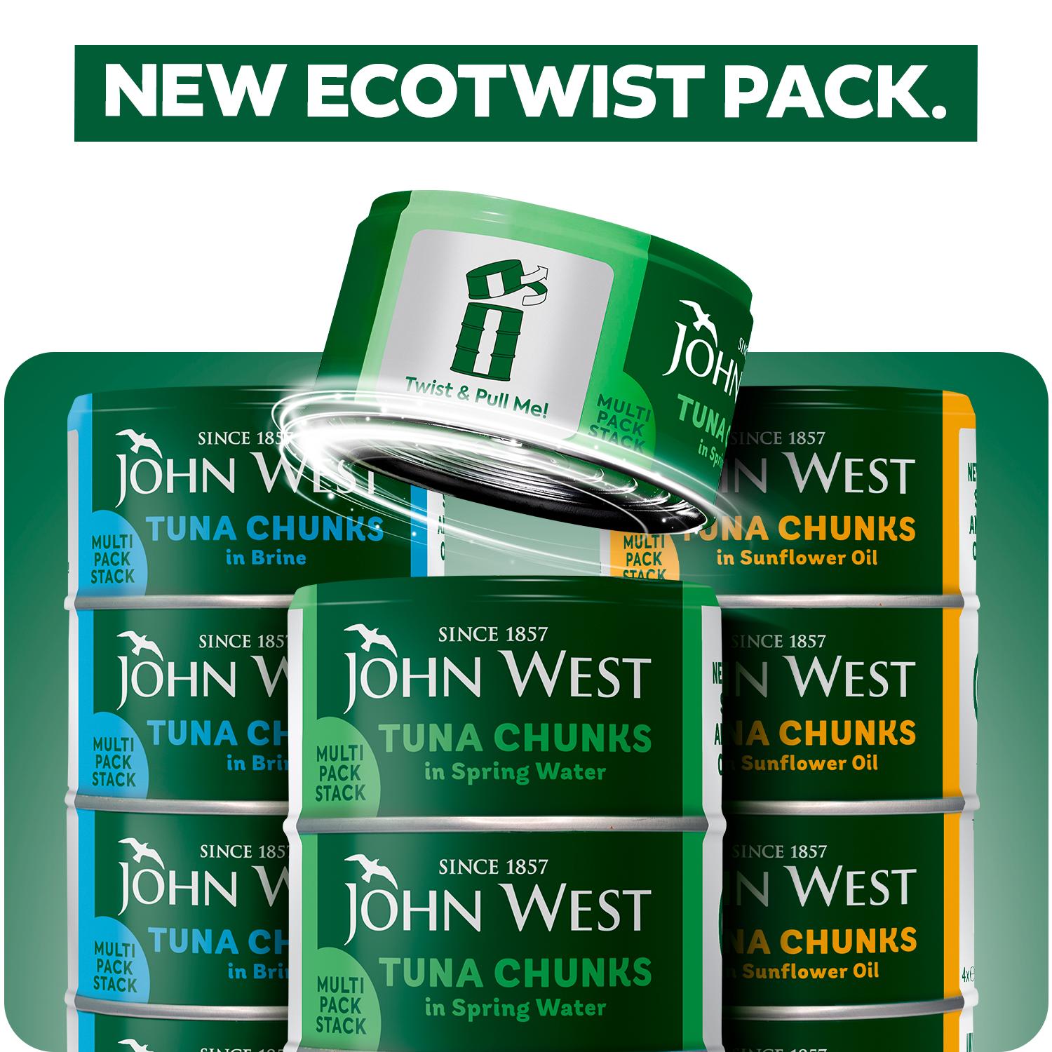 John West tuna chunks in spring water 4x125g, imported from the UK