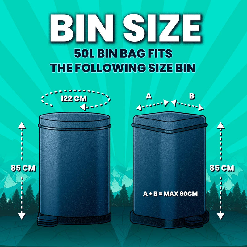 Beast Bin Bags Incredibly Tough Drawstring Swing Bin Bags x10 50L