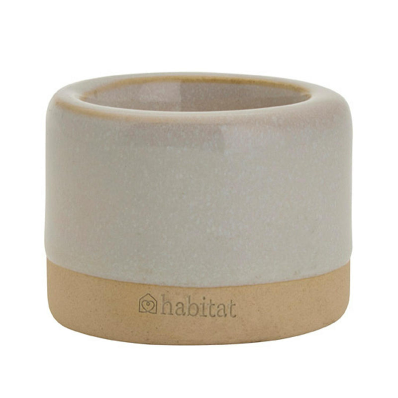 Habitat ceramic tealight holder grey glaze 5x6.5x6.5cm, UK version