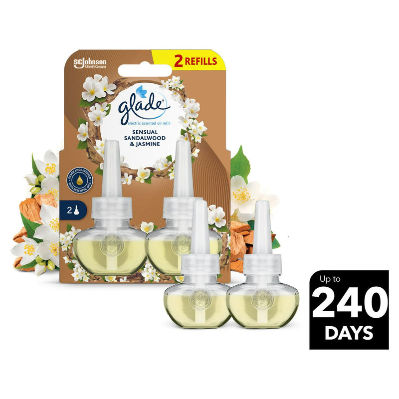 Glade Electric Scented Plug In Twin Refill Sandalwood & Jasmine 2x20ml