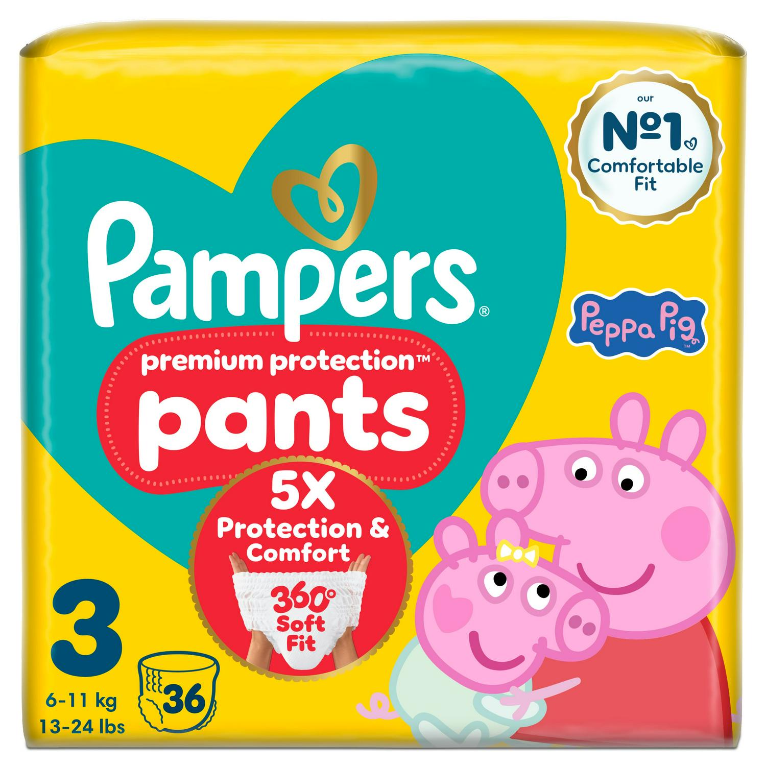 Pampers Nappy Pants Size 3 36 Count, imported from the UK