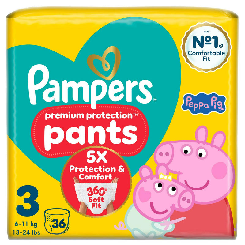 Pampers Nappy Pants Size 3 36 Count, imported from the UK