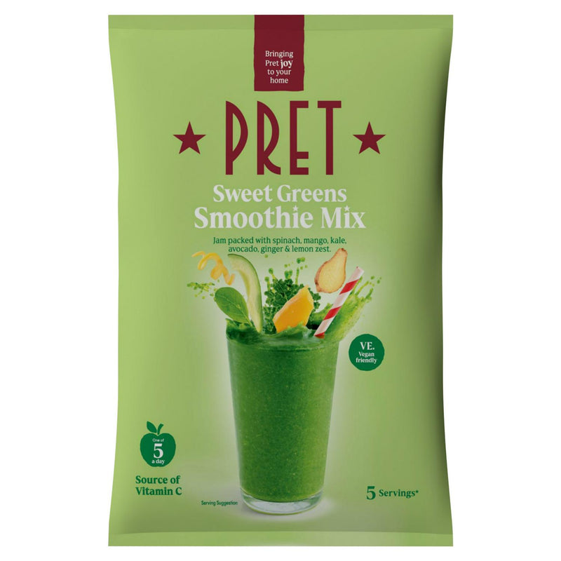 Pret Sweet Greens Smoothie Mix 400g, imported from the UK