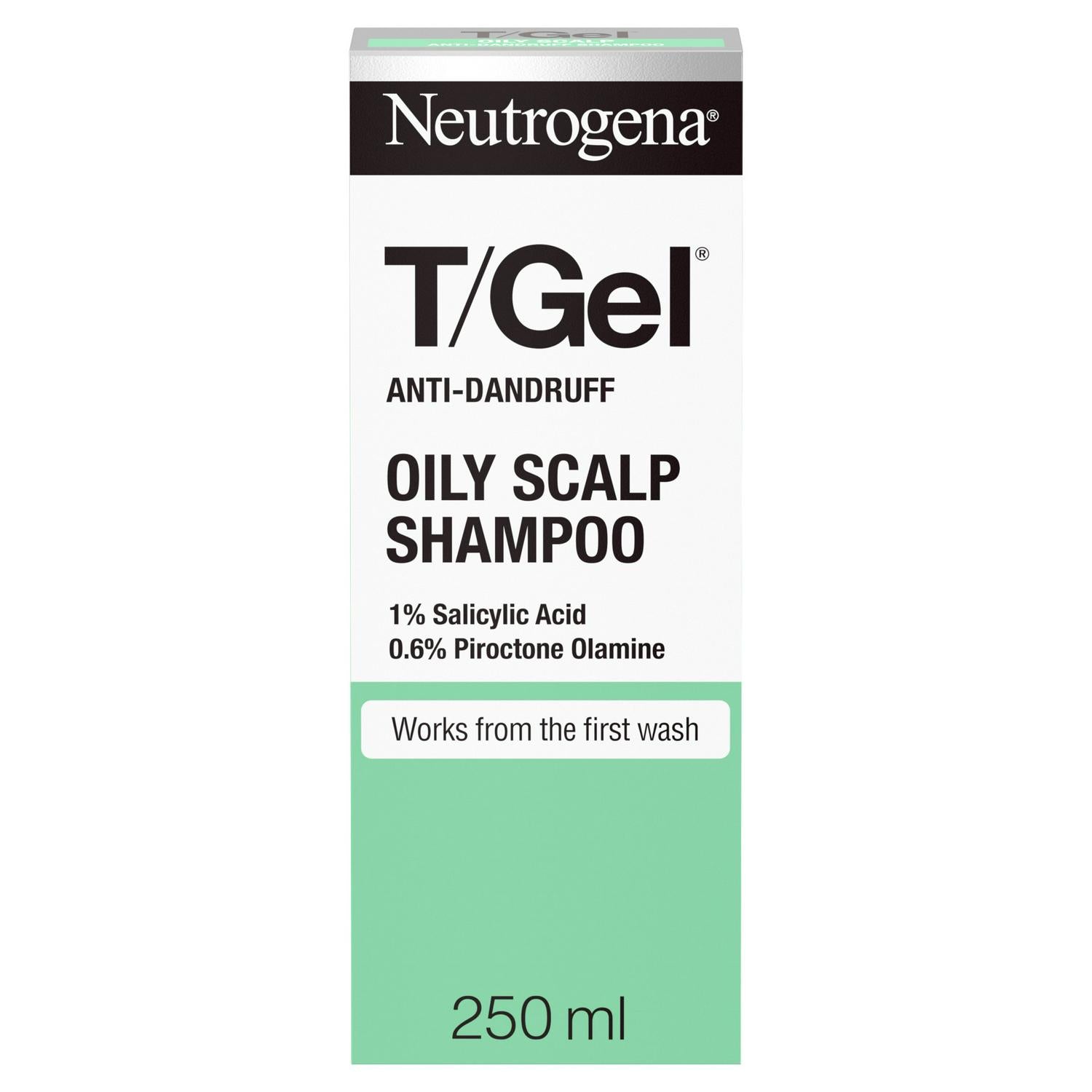 Neutrogena T-Gel Oily Scalp shampoo 250ml bottle, imported from the UK