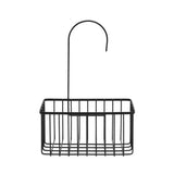 Metal Shower Basket with Hook, 27.88cm x 19.54cm x 10cm, Black