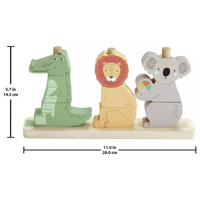 Fisher-Price Wooden Stack & Sort Animals 10 Piece Toy