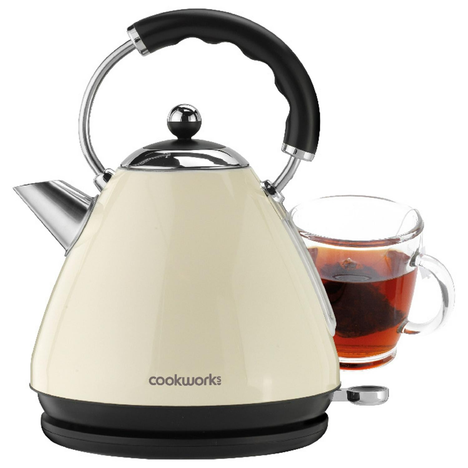 Cookworks Almond Metal Pyramid Kettle 1.7 Litre - British product