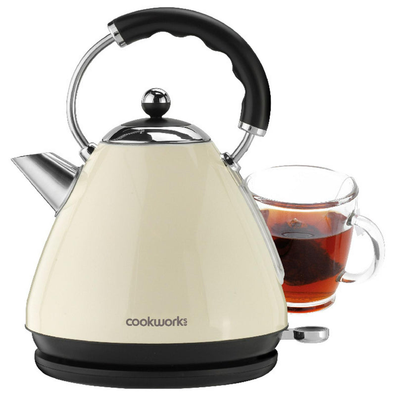 Cookworks Almond Metal Pyramid Kettle 1.7 Litre - British product