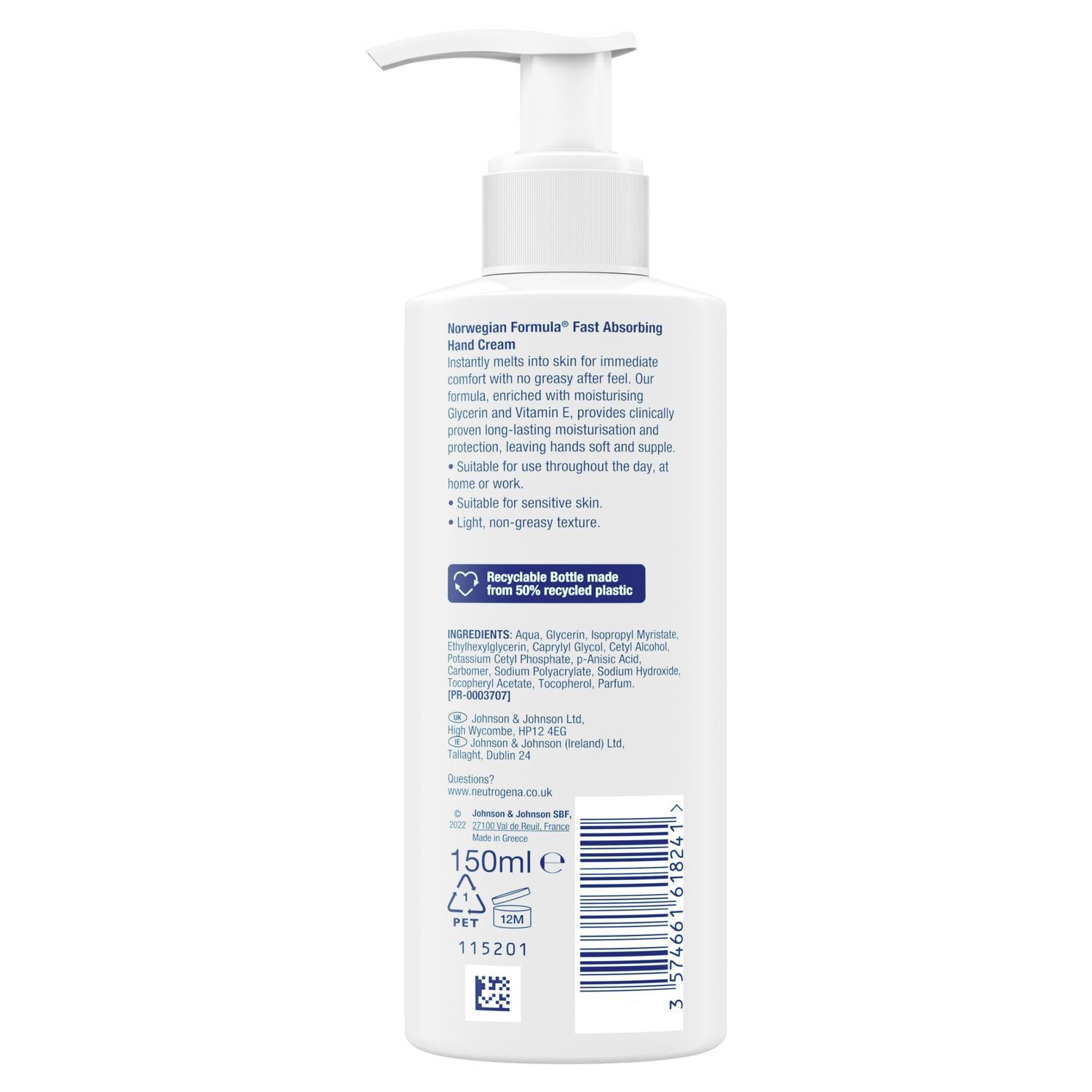 Neutrogena Norwegian Formula hand cream 150ml, imported from the UK