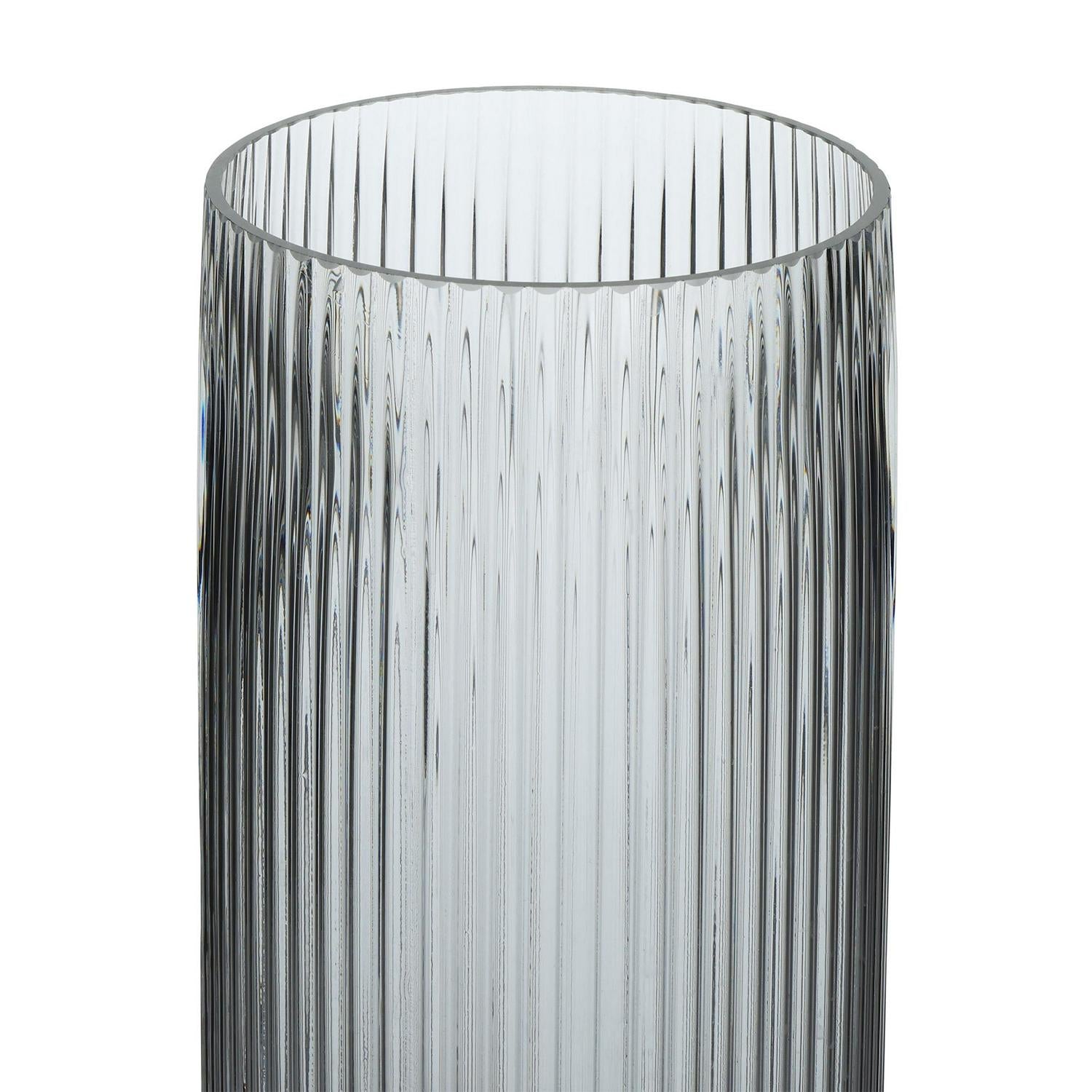 Habitat tall ribbed glass vase clear 30cm, UK version