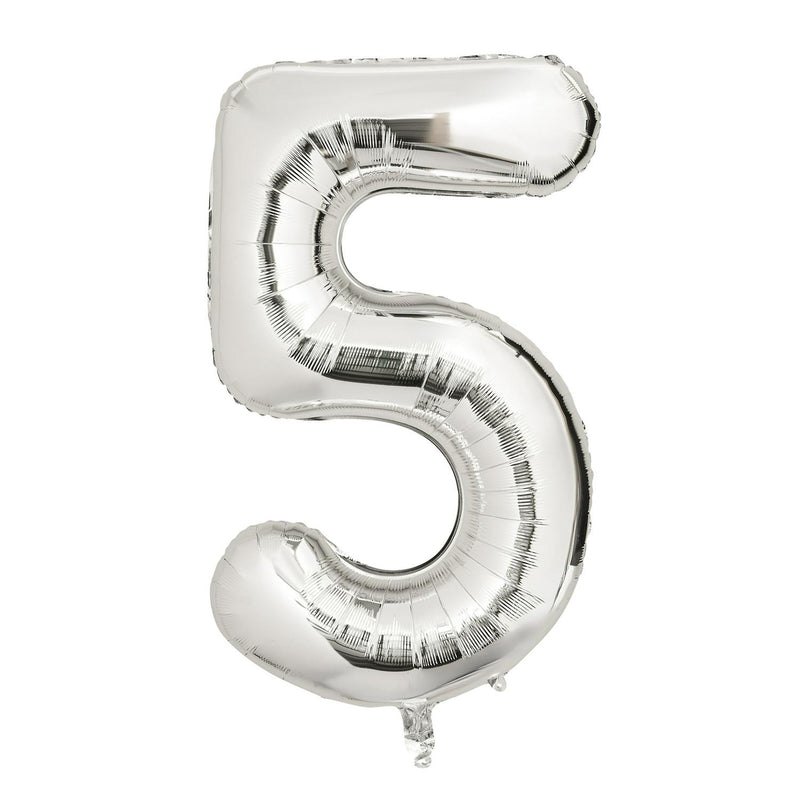 Sainsbury's Home Silver Foil Number Balloon Age 5 34 inch (British brand)