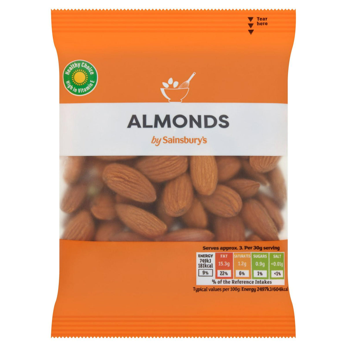 Sainsburys Whole Almonds 100g