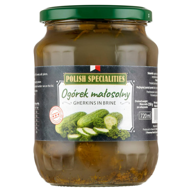 Polish Specialities Gherkins in Brine 610g, imported from the UK