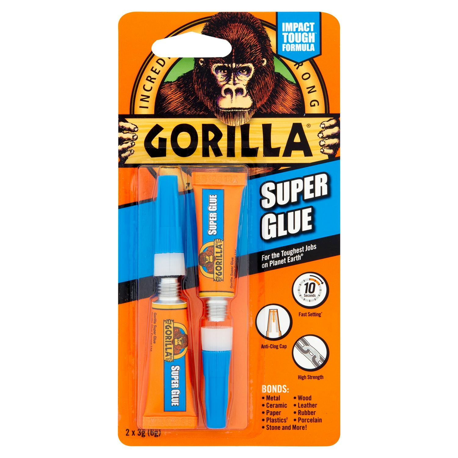 Gorilla Super Glue Pack of 2 3g, UK version