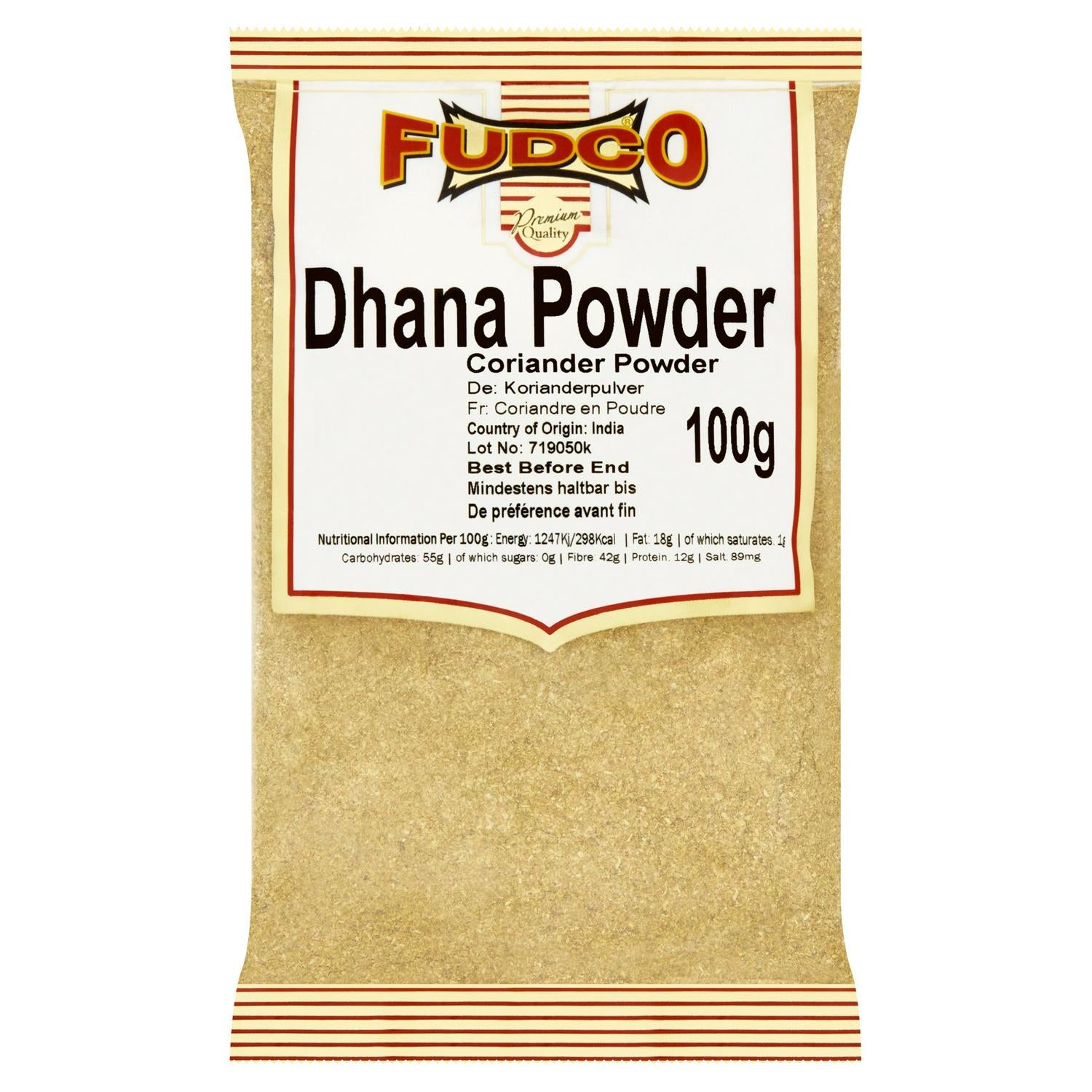 Fudco coriander powder spice ground 100g - British product