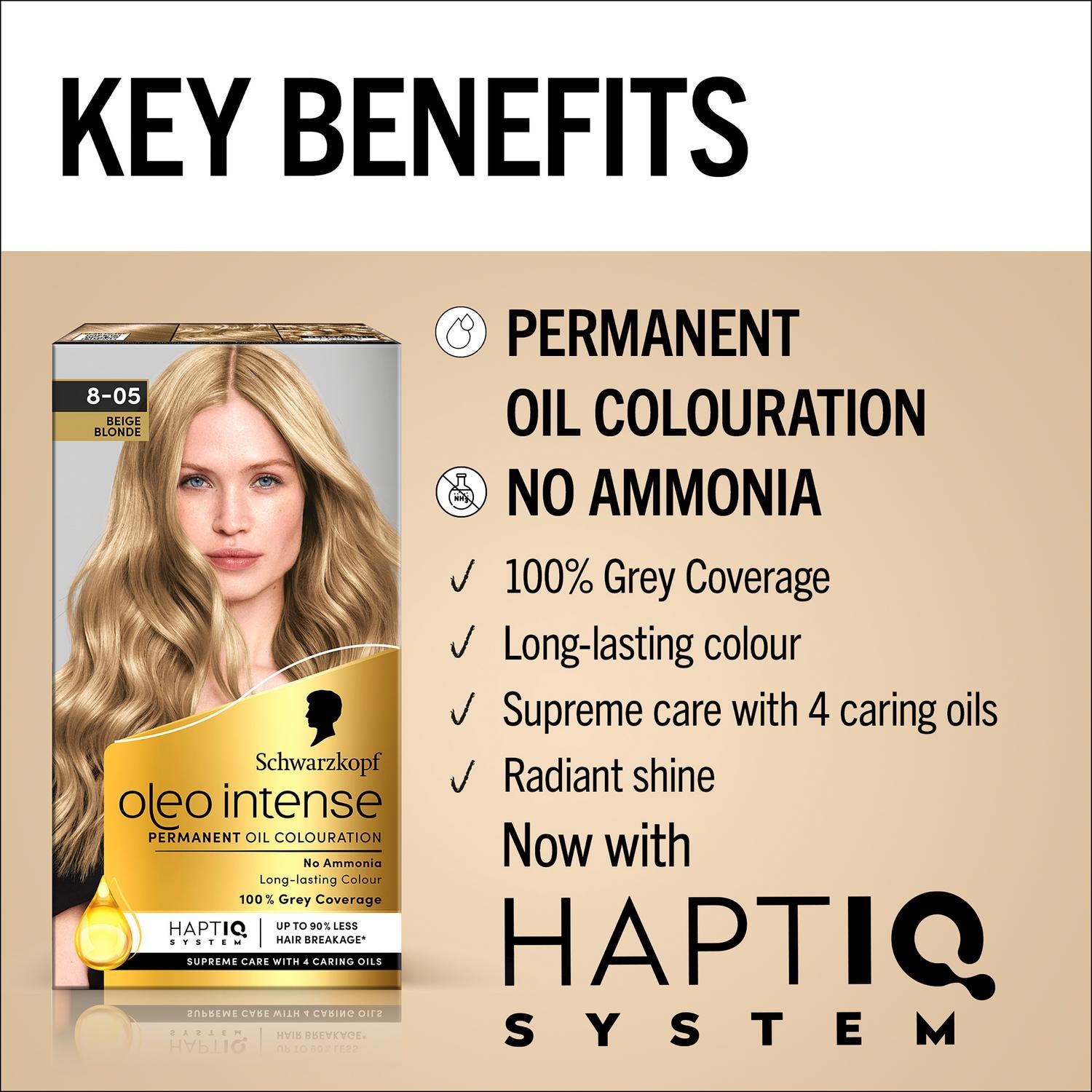 Permanent Ammonia-Free Hair Colour in Beige Blonde for Grey Coverage
