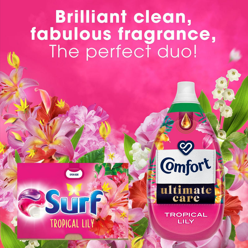 Surf laundry detergent capsules Tropical Lily 15 wash (British brand)