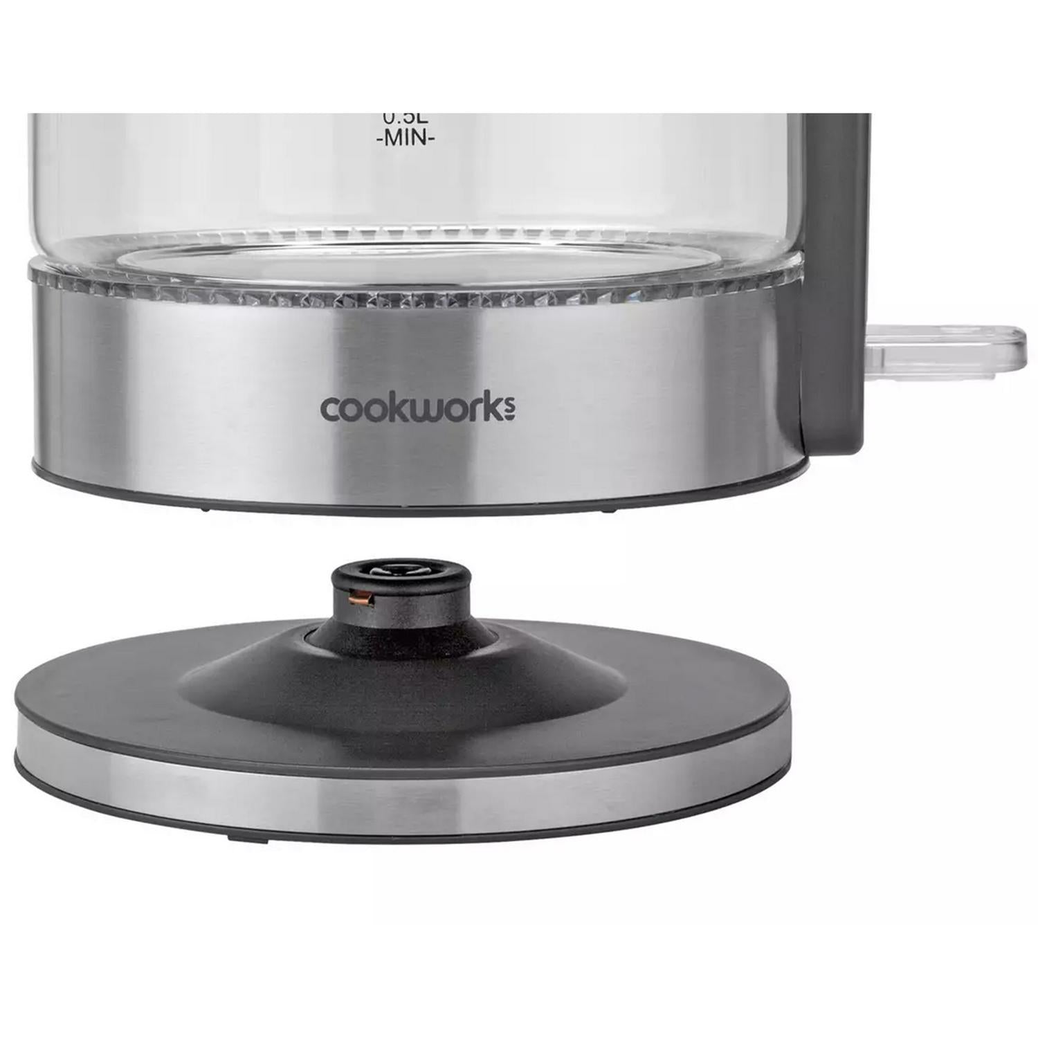Cookworks Illuminating Kettle - Glass and Stainless Steel