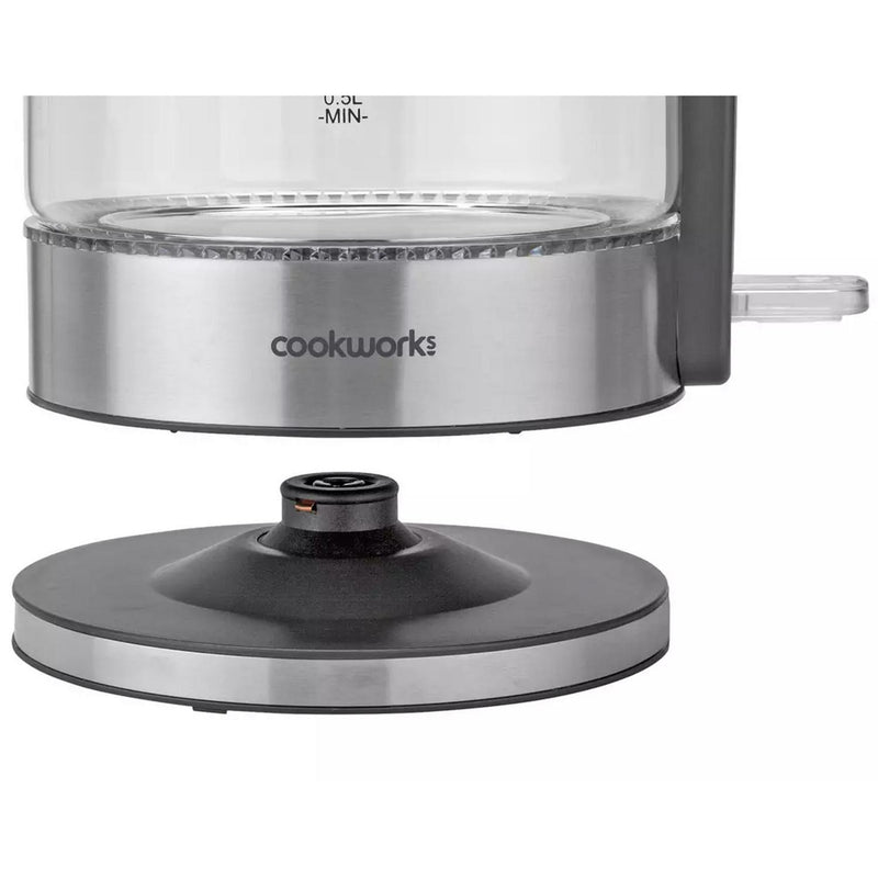 Cookworks Illuminating Kettle - Glass and Stainless Steel
