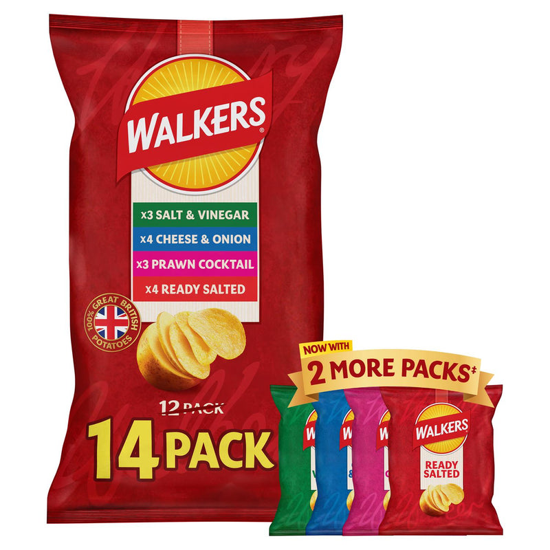 Walkers Classic Variety Multipack Crisps 12x25g (British brand)