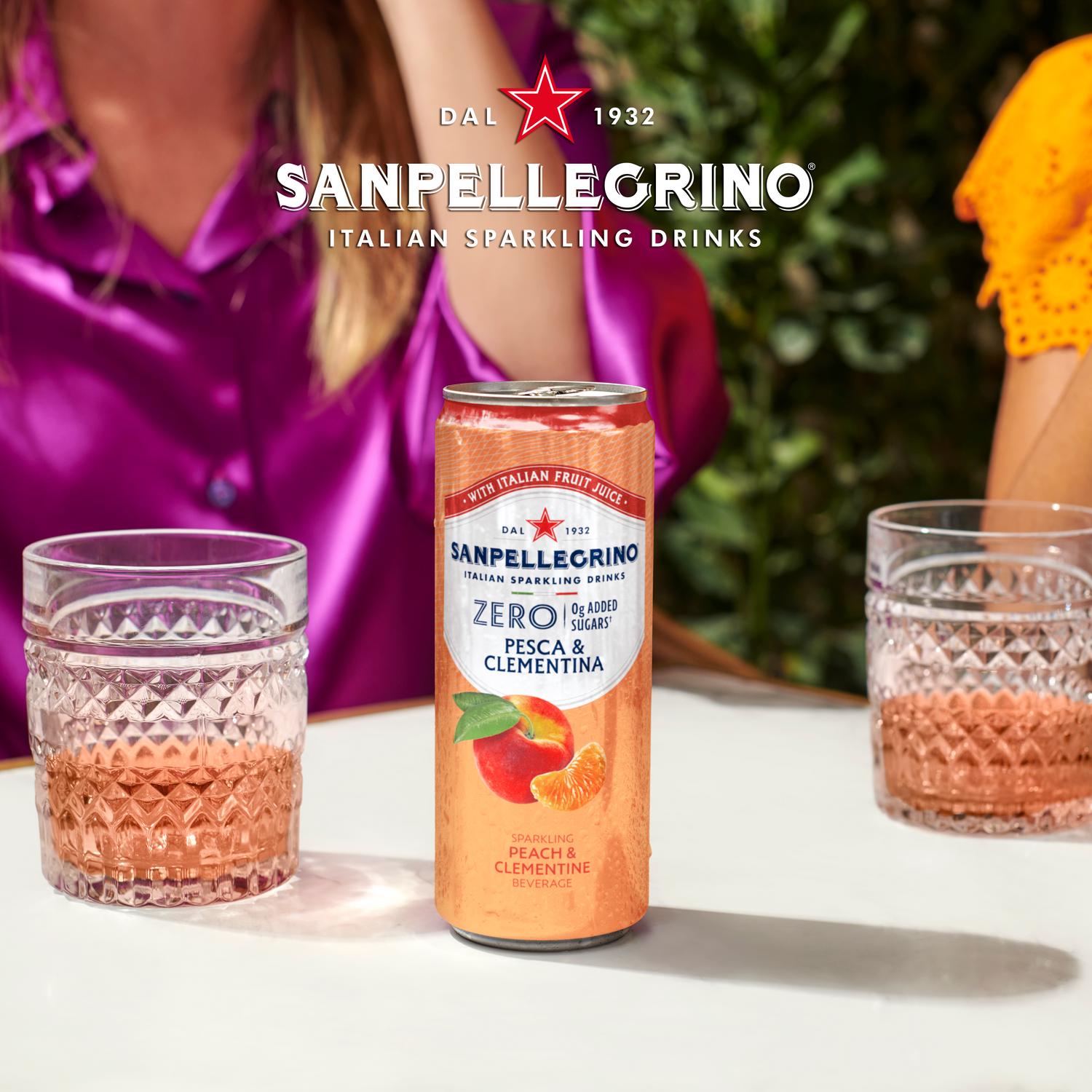 San Pellegrino Peach & Clementine Zero Soft Drink 4x330ml (British brand)