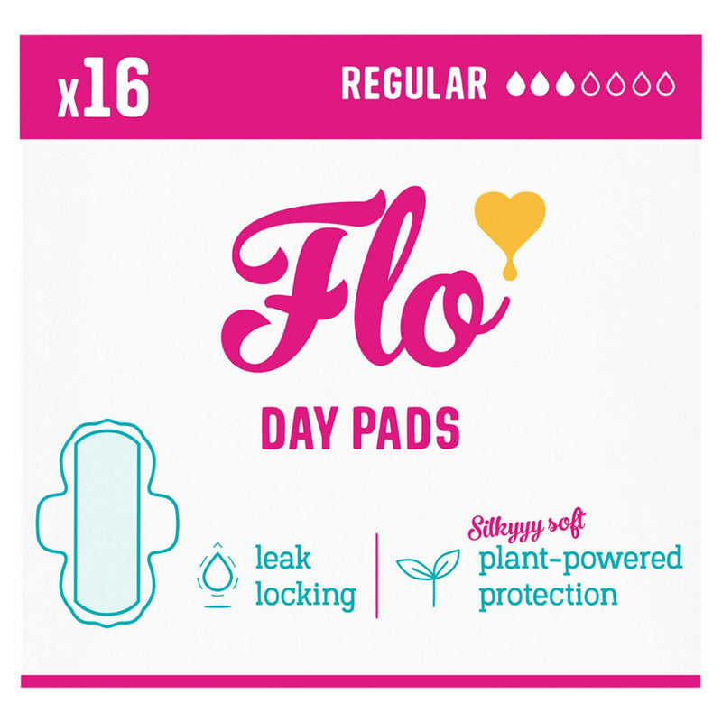 Flo Bamboo  Super Absorbent Soft Thin Day Period Pads with Wings x16