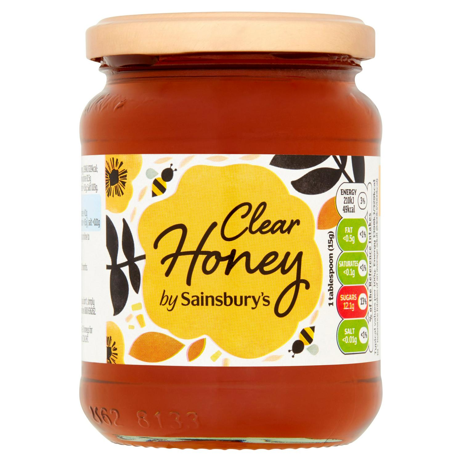 Sainsbury's pure clear honey 454g jar (British brand)
