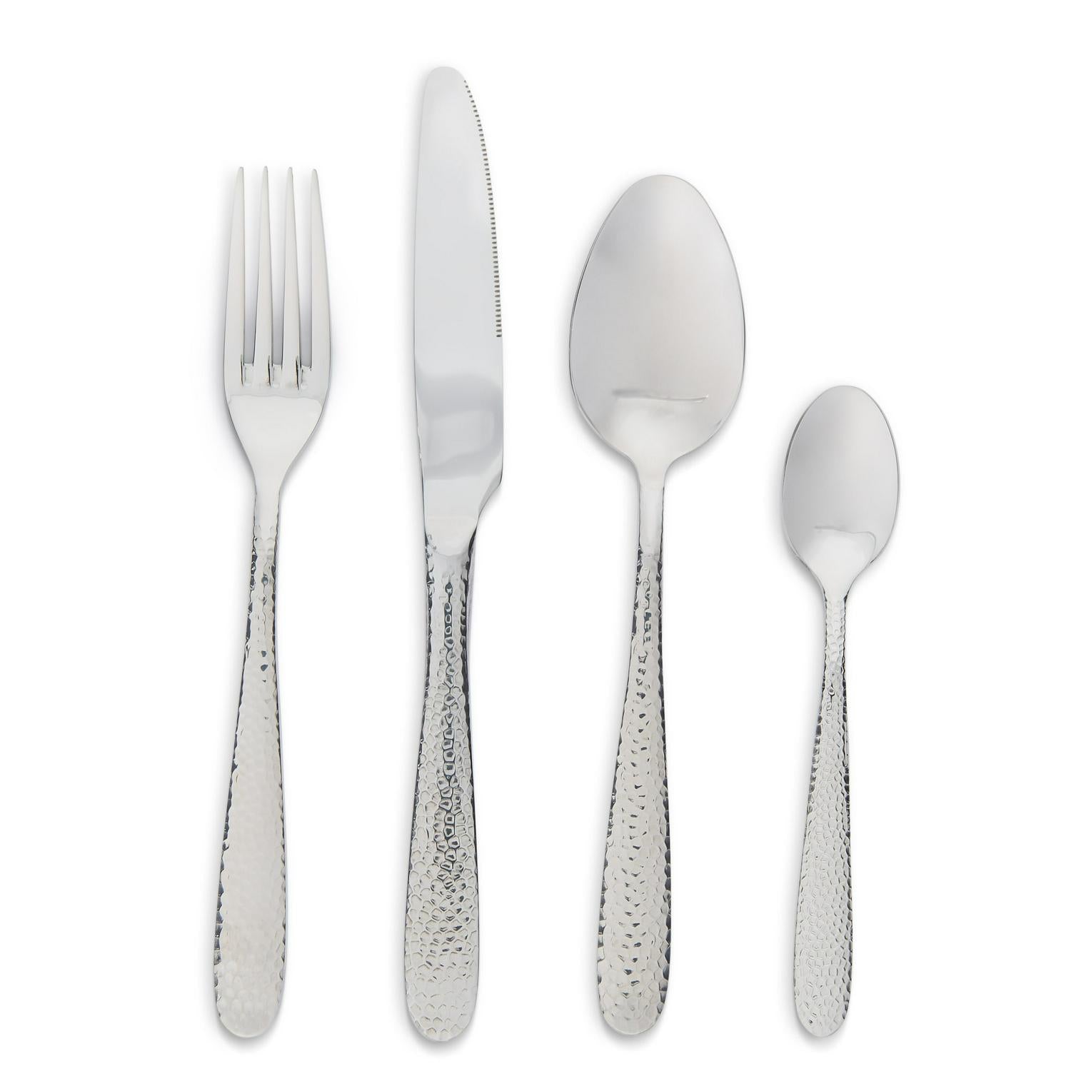 Habitat hammered silverware set 16 piece, UK version