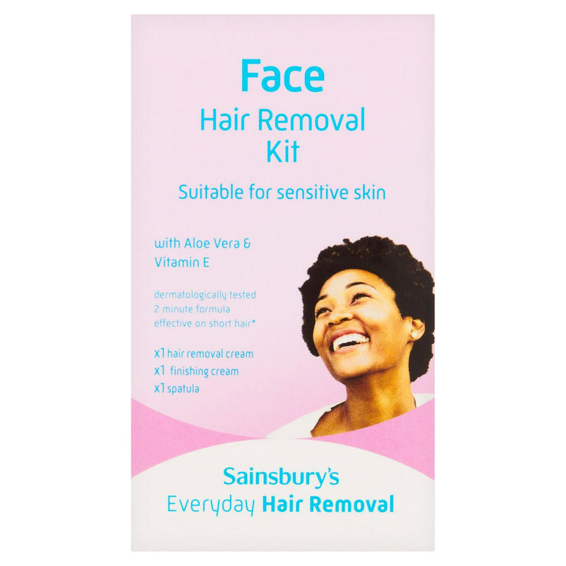Face Hair Removal Kit for Sensitive Skin with Aloe Vera & Vitamin E, 2x250ml