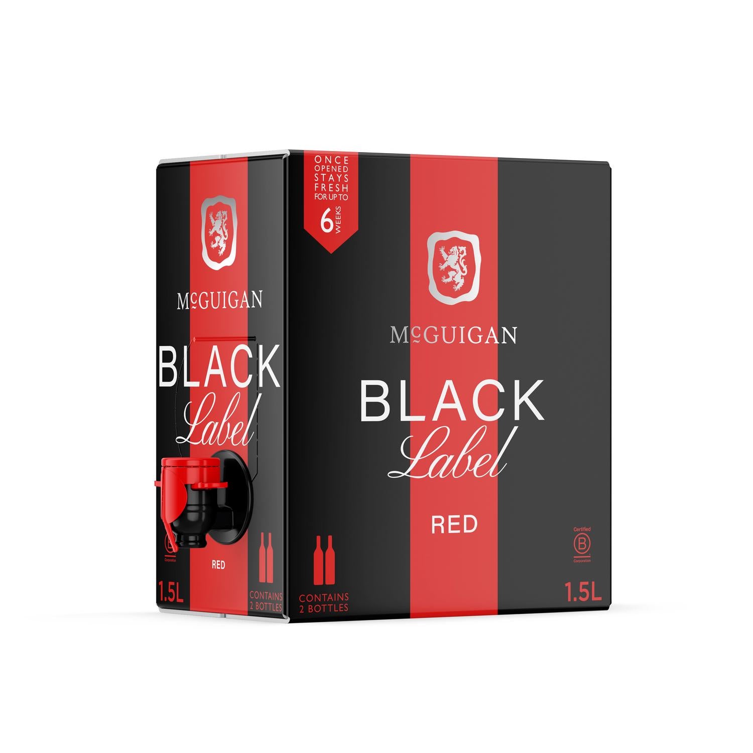 McGuigan Black Label red wine 1.5L, imported from the UK