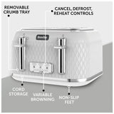 Breville VTT911 Curve 4 Slice Toaster - White and Chrome
