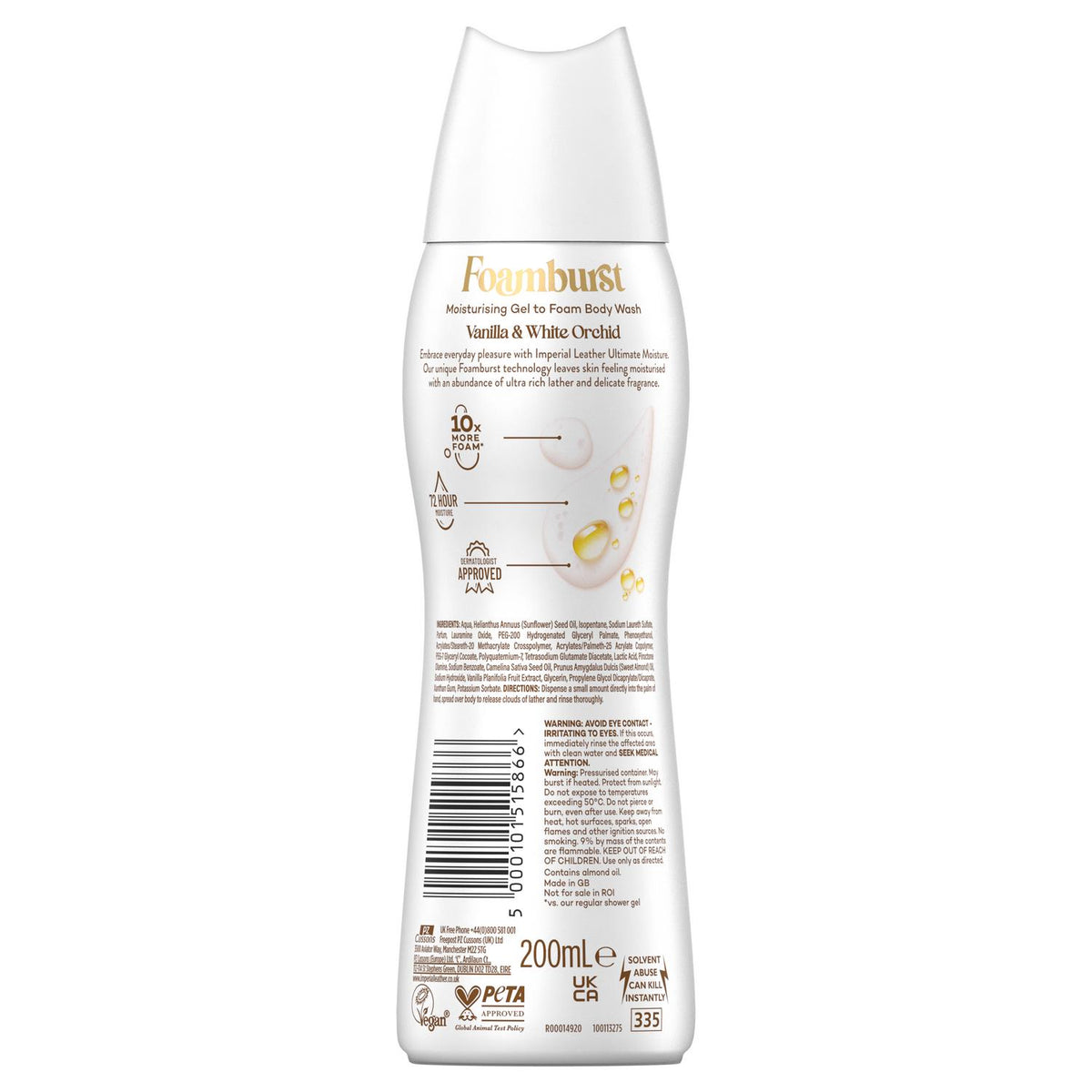 Moisturizing Vanilla and White Orchid Body Wash for Sensitive Skin 200ml
