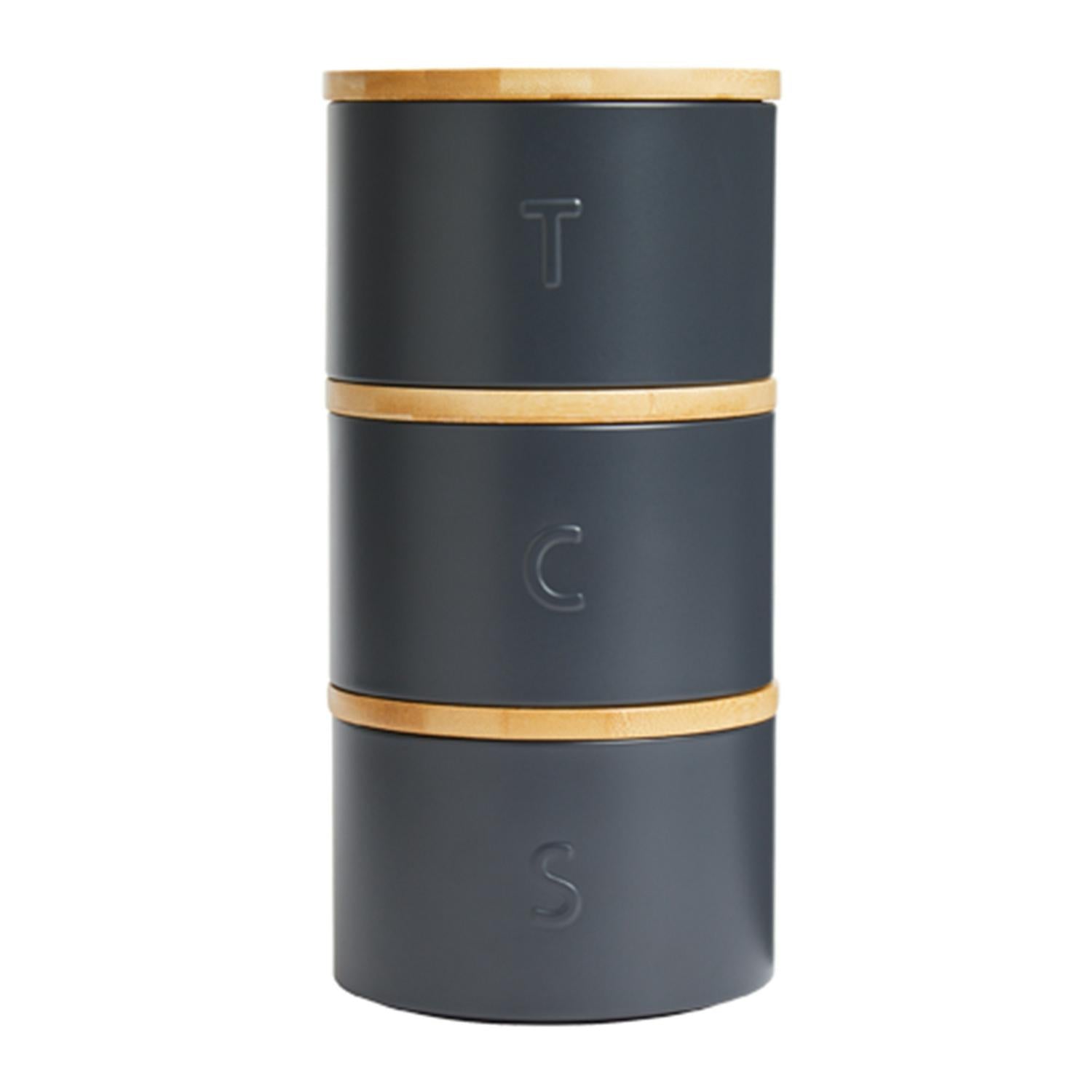 Habitat black stacking canisters 3 pack, UK version