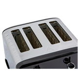 Cookworks Metal Pyramid 4 Slice Toaster Black - British product