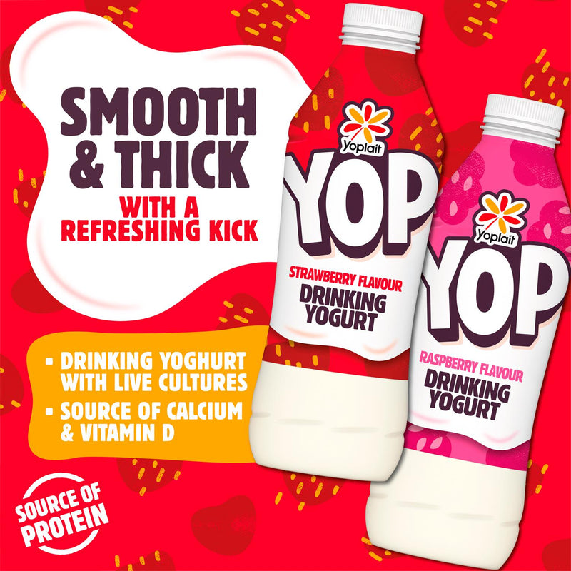 Yop raspberry drinking yoghurt 825g bottle (British brand)