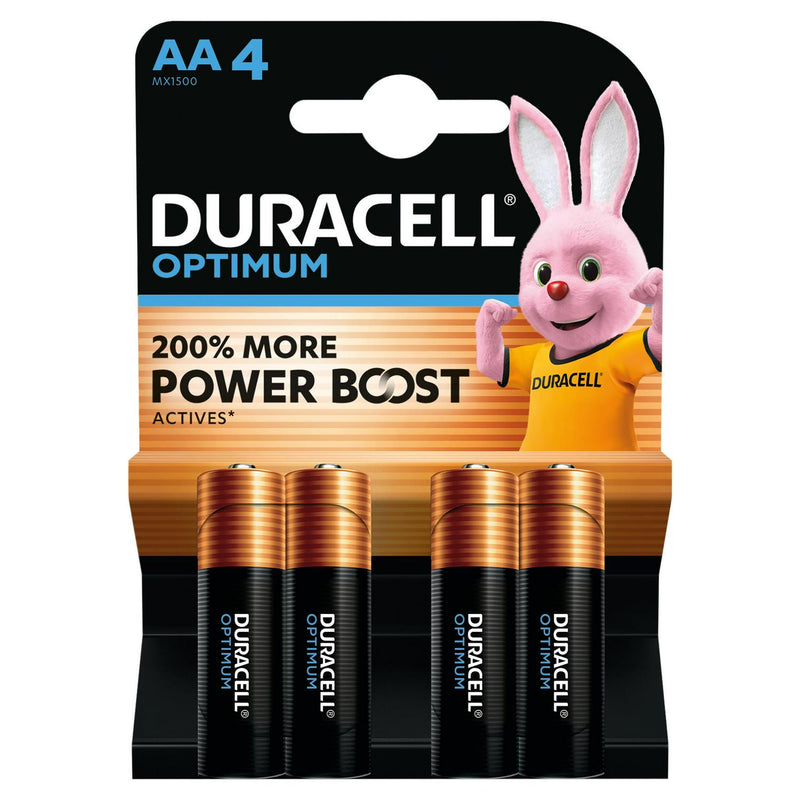 Duracell Optimum AA batteries Pack of 4 - British product