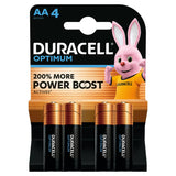 Duracell Optimum AA batteries Pack of 4 - British product