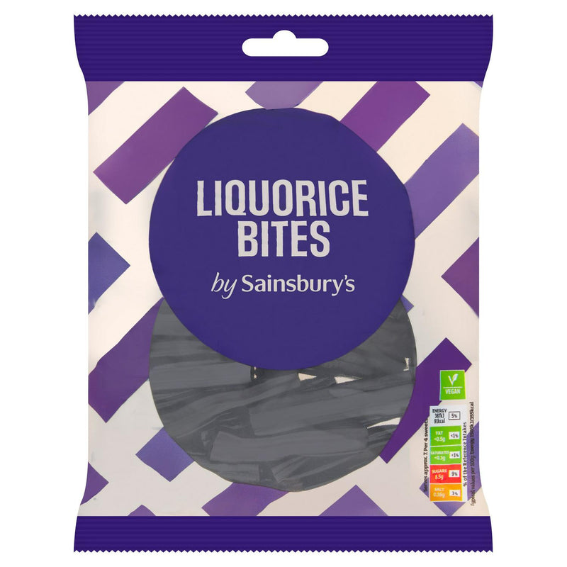 Sainsbury's Black Liquorice Bites Sweet Confectionery 200g (British brand)