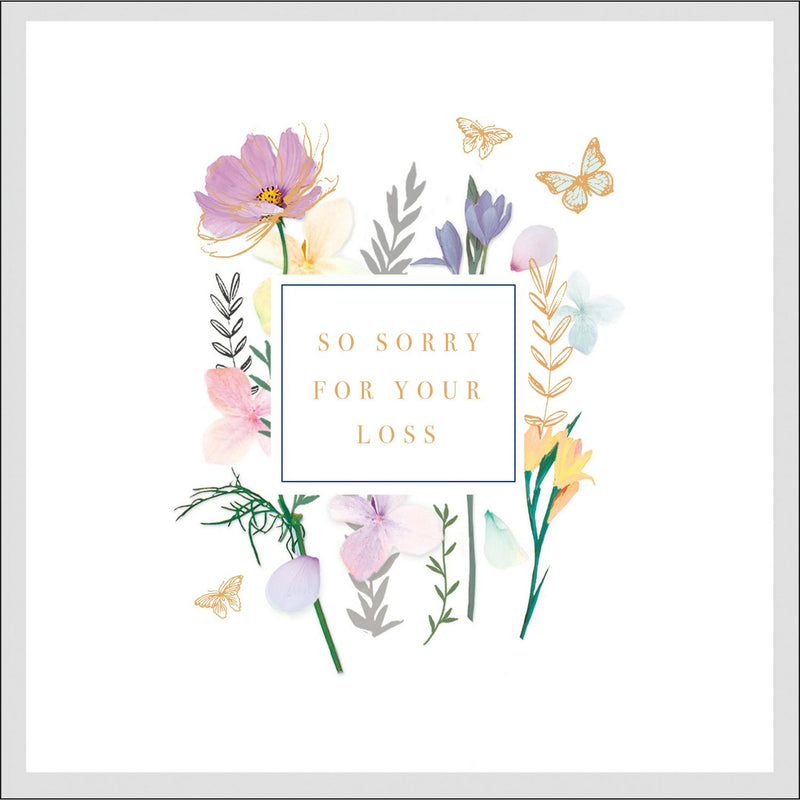 Sainsbury's sympathy floral greeting card 15.9cm (British brand)