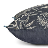 Habitat mono printed winter floral cushion navy 43cm, imported from the UK