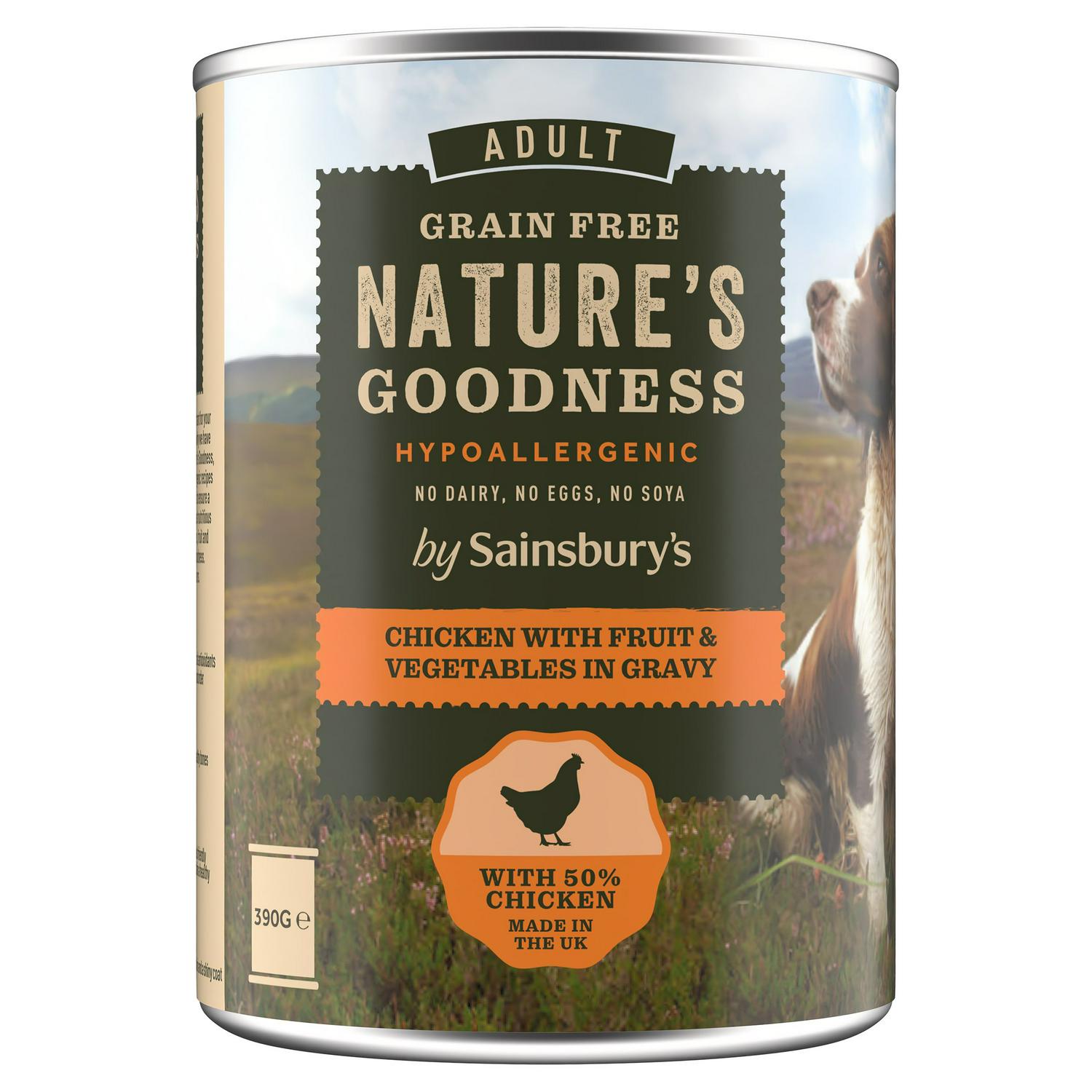 Sainsbury's Adult Nature's Goodness Chicken with Fruit & Vegetables in Gravy Wet Dog Food 390g