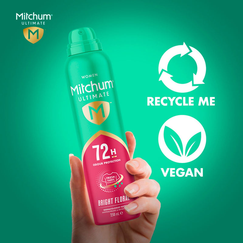 Mitchum Women Ultimate Bright Floral Antiperspirant 250ml, imported from the UK