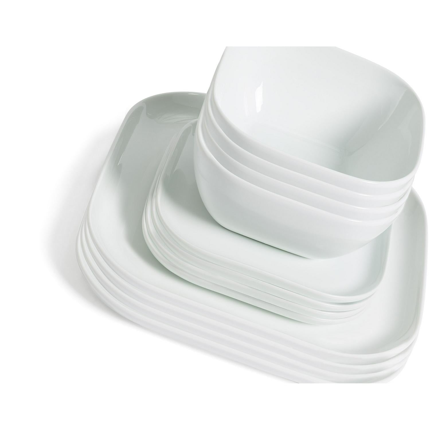 Habitat Riko Square White Dinner Set 12pc, UK version