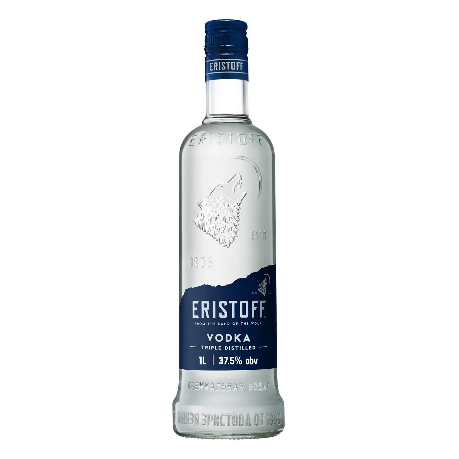 Eristoff Premium Vodka Original Pure Grain 100cl, UK version