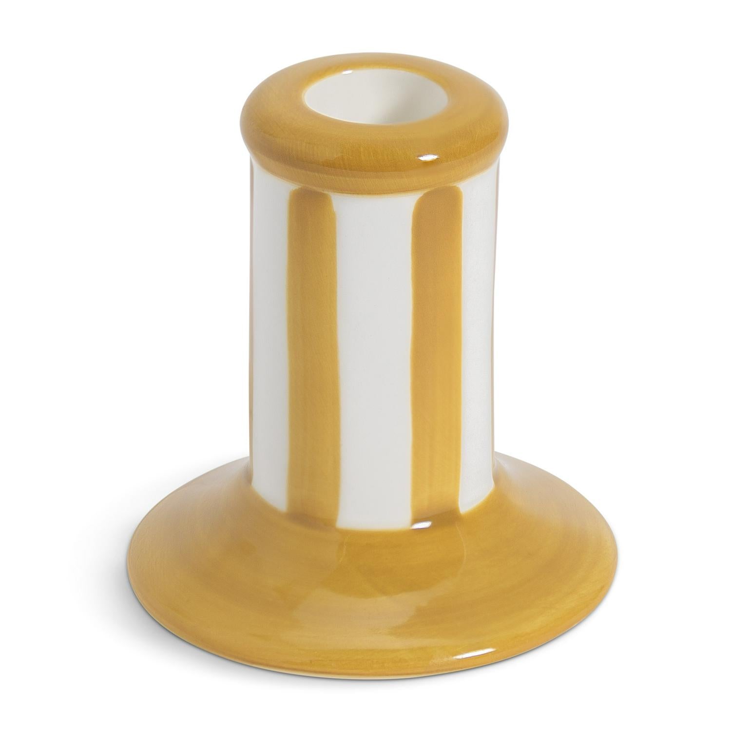 Habitat ceramic taper candle holder mustard 9cm, UK version