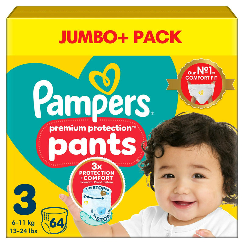 Pampers Premium Protection Nappy Pants Size 3, 6kg-11kg x64